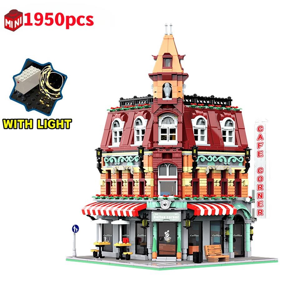 Non-Toxic Mini Bricks European Market Street Caf Villa Store House Building Blocks City Street View Scene Model Assemble Toy Kid Gifts