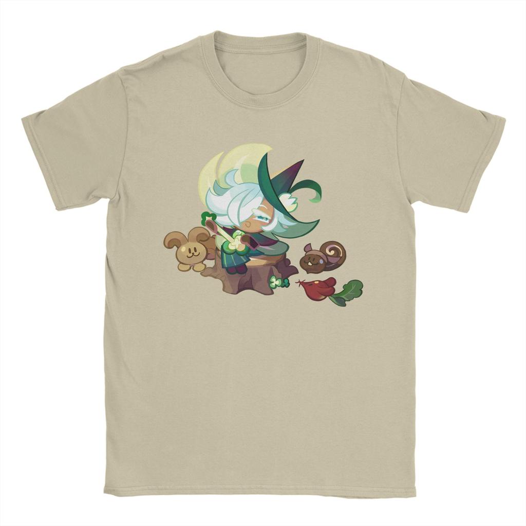 Cookies Run Kingdom T Shirt for Unisex Pure Cotton Novelty TShirts Crewneck Clover Cookie Tee Shirt Short Sleeve Clothing