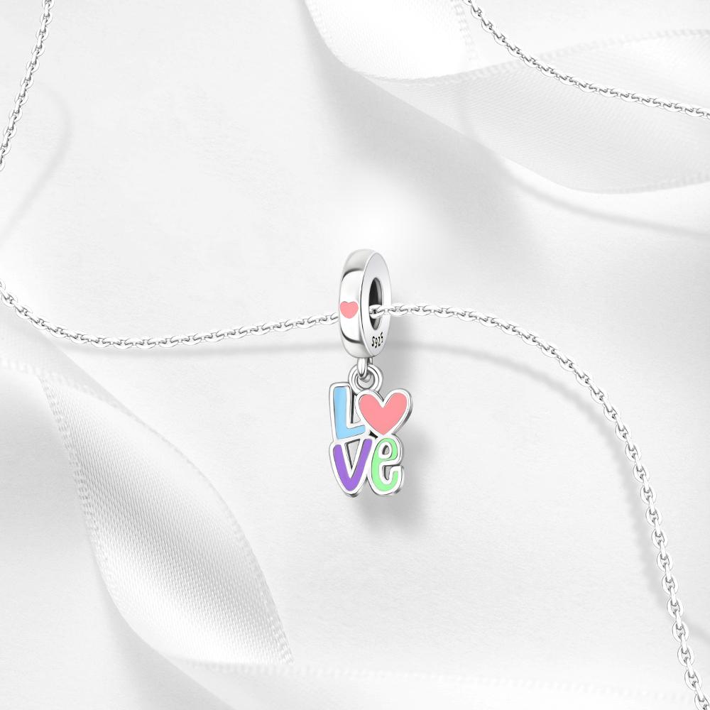 Charms Plata Love Charm Valentine'S Day Gifts Copper Plated For Charms Copper Plated Original Bracelet For Jewelry Making