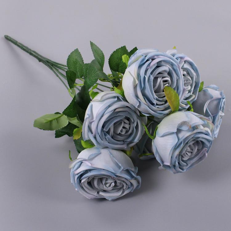 Single multi-headed rose wedding hotel decoration home road lead fake flower