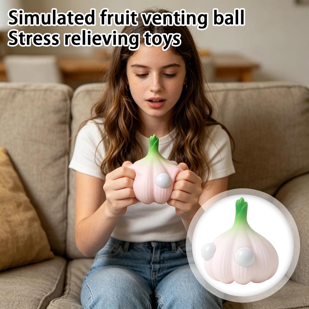 Simulation Vegetable Stress Relief Ball Squeeze Toy for Anxiety Reduction and Hand Exercise Suitable for Office Home School Use