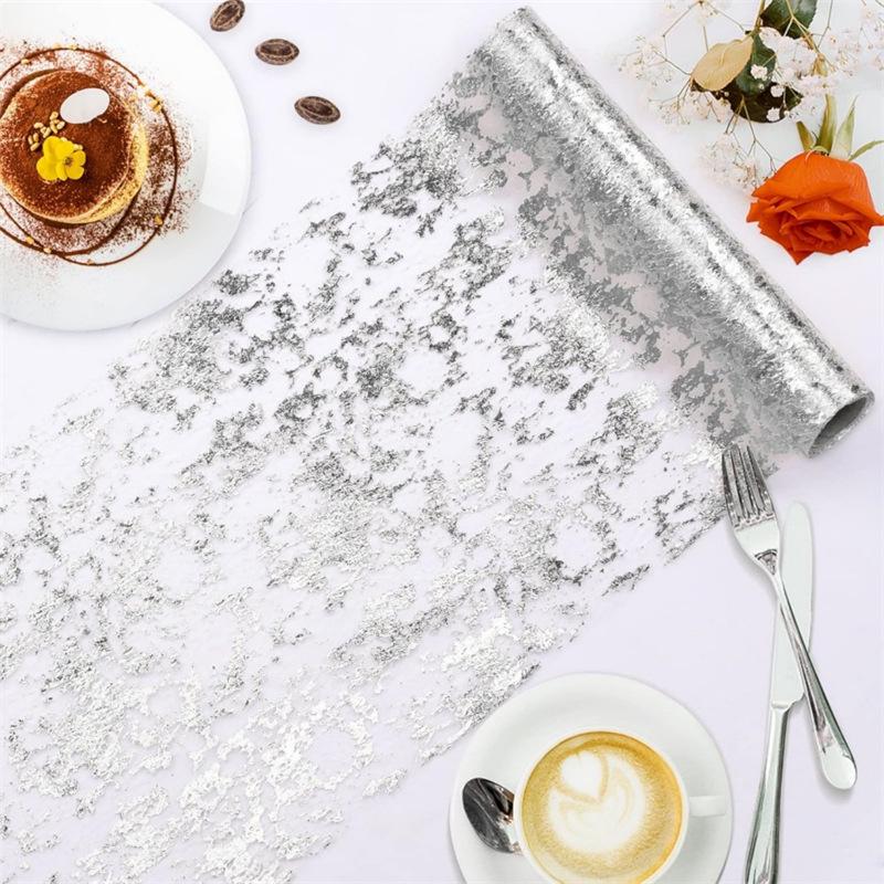 Festive Christmas Table Runner - Hot Stamped Polyester, Multiple Colors Available for Dining Table Decor