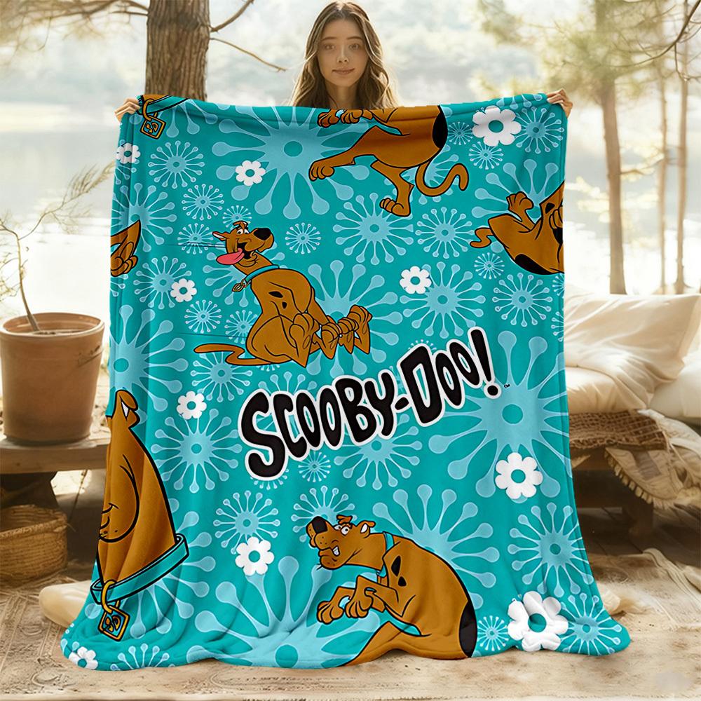 1PC Scooby-Doo Pattern Outdoor Blanket Lightweight Flannel, Soft & Warm, All-Season Use for Sofa, Outdoor018