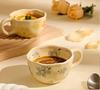 Ins Korean Style Ceramic Mugs Coffee Cups Hand Pinched Irregular Flower Milk Tea Cup Oatmeal Breakfast Mug Drinkware Kitchen