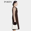 PORTS Sleeveless A-Line Wool Blend Dress