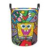 Custom S-Sponges Anime Bobes Laundry Basket Foldable Cartoon Clothes Hamper for Toys Storage Bag
