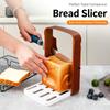 Bread Slicer for Homemade Loaf, Toast Slicing Guide, Compact Bread Cutting Rack with Crumb Tray, Space Saving Kitchen Baking Tool for Sandwich Bread