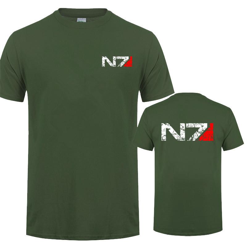 Mass Effect N7 T-Shirt Sommer Unisex Kurzarm Baumwolle N7 T-Shirt Unisex Oberteile Tee