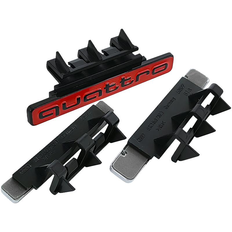 3d ABS Chrome Black Logo Quattro Emblem Car Front Grill Badge For 9s Q5 Accessoriess9