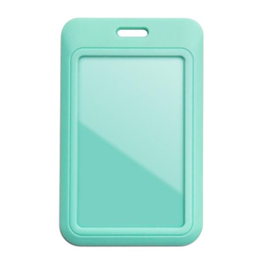 Sliding Badge Holder Vertical Hard Plastic Case Clear Card Protector Pouch for Office School ID Credit