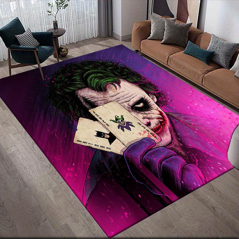 Purple Clown Anti-Slip Rug, Rectangular Carpet for Game Room & Living Room Decor
