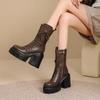 Fashion Small and Super High-heeled Women's 2025 New Platform Heightened Mid-leg Boots Fashion Boots