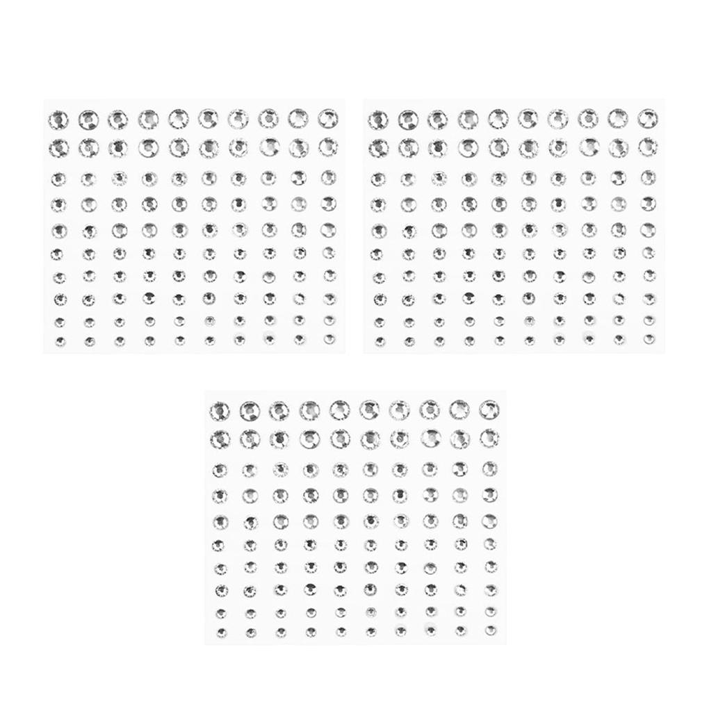 

3 Sheets Forehead Rhinestones Portable Shining Nails Art Crystals Fingernail Toenail Decoration Household Salon Manicure