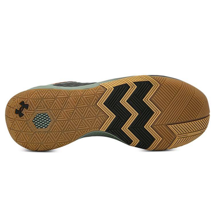 Under Armour Havoc 4 HOVR Non-Slip Wear-Resistant Breathable Mid-Top Basketball Shoes Unisex Sneaker Green Black 3025995-300