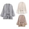  European and American style, new women's fashion, versatile, cross-border belt furry knit cardigan