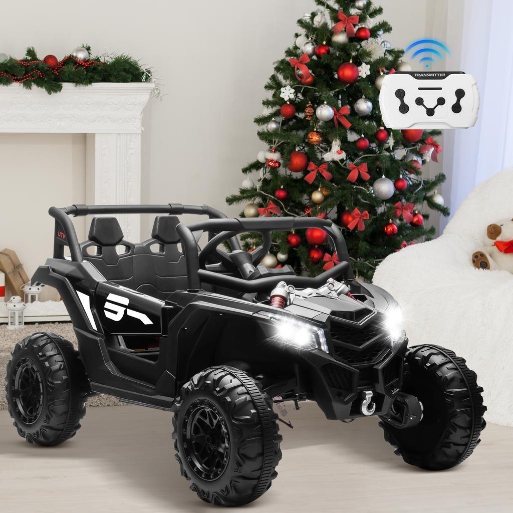 24V Ride On Car for Kids w/Remote Control, JOYRACER Battery Powered Off-Road UTV, 4x150W Motors,4 Shock Absorbers, 4.5 Mph Max S