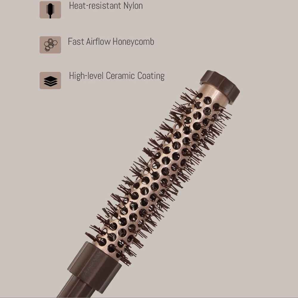 3Pcs Temperature Resistance Curly Hair Styling Comb Nylon Bristles Hair Root Comb Blow Drying