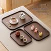Japanese Style Dark Walnut Finish Bamboo Tea Tray
