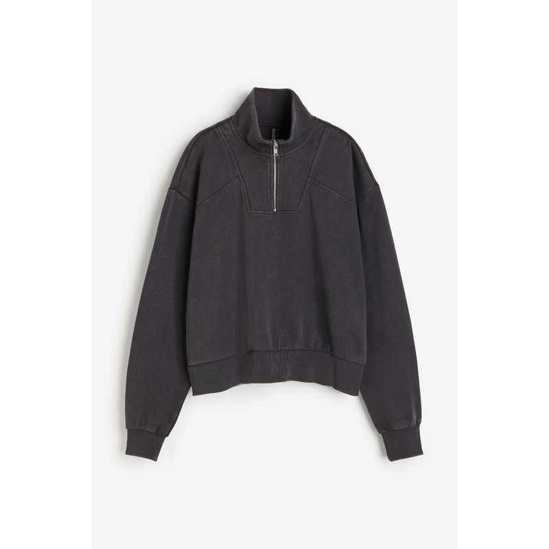 

HM Женская одежда Худи Летнее Стойка воротник Большой силуэт Серая серия На молнии Худи большого силуэта 1198426 Dark gray 160/88A