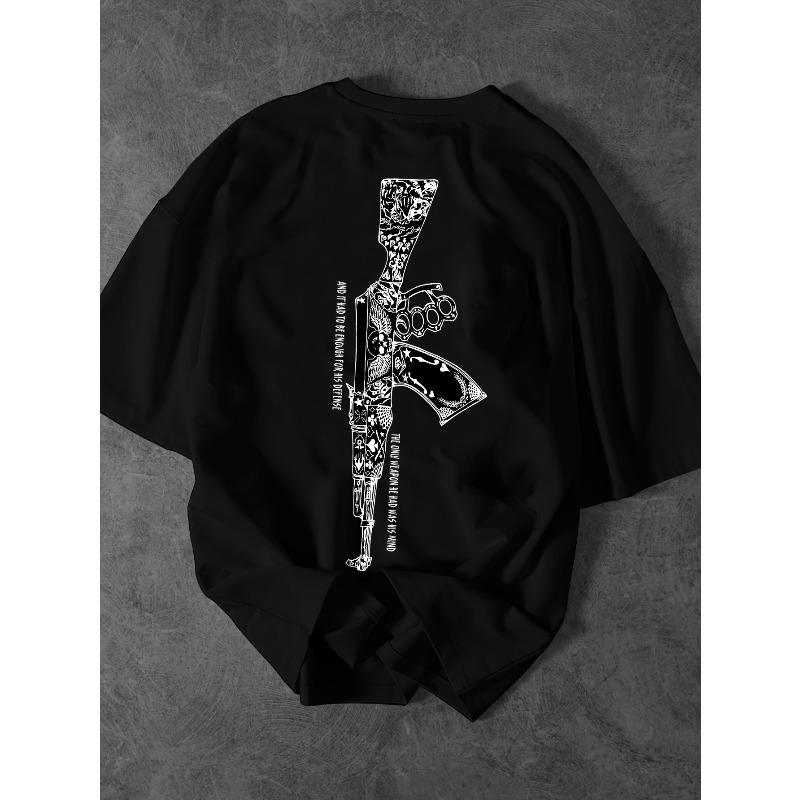 European Size Men s Streetwear Printed T-Shirt, Youthful Fashion Tee, Men s Summer Apparel, Slightly Dropped Shoulder Fit Crew Neck T-Shirt S чёрный