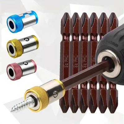 5 Stück Legierung Magnetring Bit Elektrischer Magnetring Schraubendreher Bits Kopfhalter Korrosionsschutz Starker Magnetisierer Bit Werkzeug