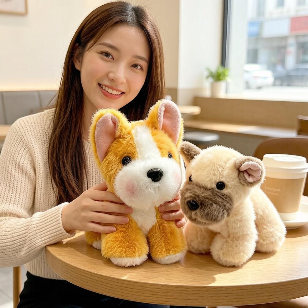 15cm Cute Little Dog Doll Plush Toy Stuffed Cartoon Animal Puppy Plushie Sleeping Companion Gift