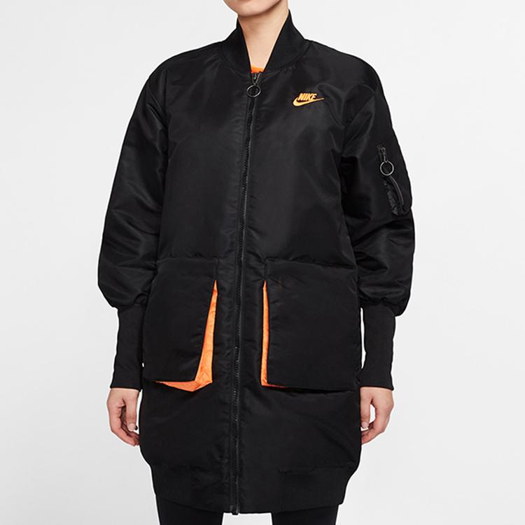 Nike Sportswear Synthetic-Fill Logo Mid-Length Warm Jacket Women Jacket Black CV1630-010