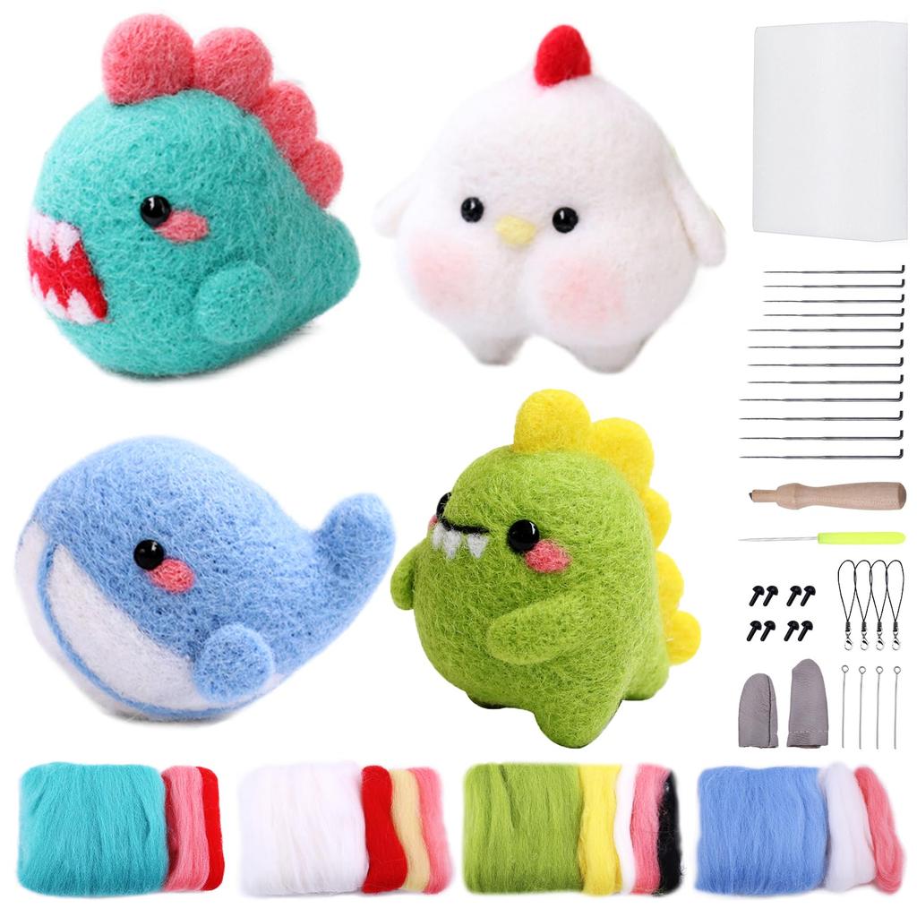 RMTIME Wool Felting Kit, Complete Needlework Kit with Felting Needles, Instructions, Felting Foam Mat, and Other Tools for Adult DIY Crafts Beginners