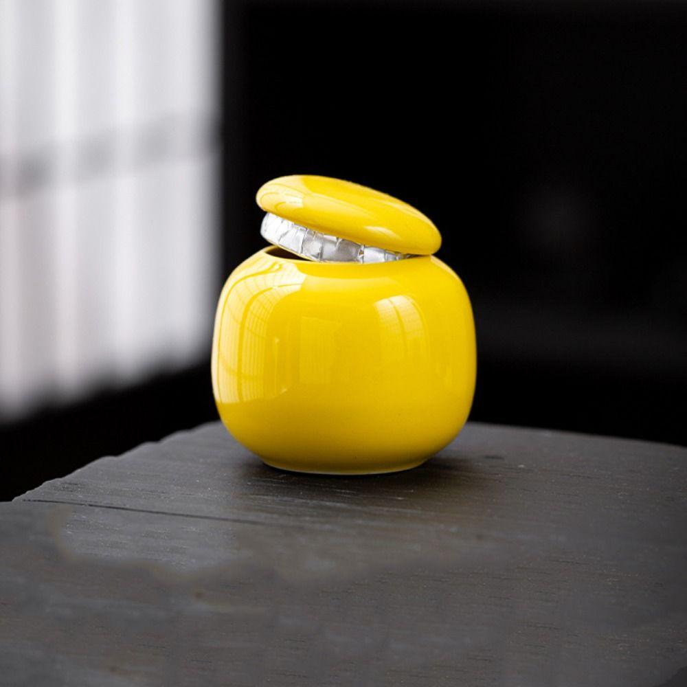 Mini Color Glaze Ceramic Jars Empty Tea Box Portable Tea Storage Jar  Rouge Cream