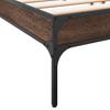 Brown Oak Effect Bed Frame 200 X 200 Cm Wood Based Panel & Metal