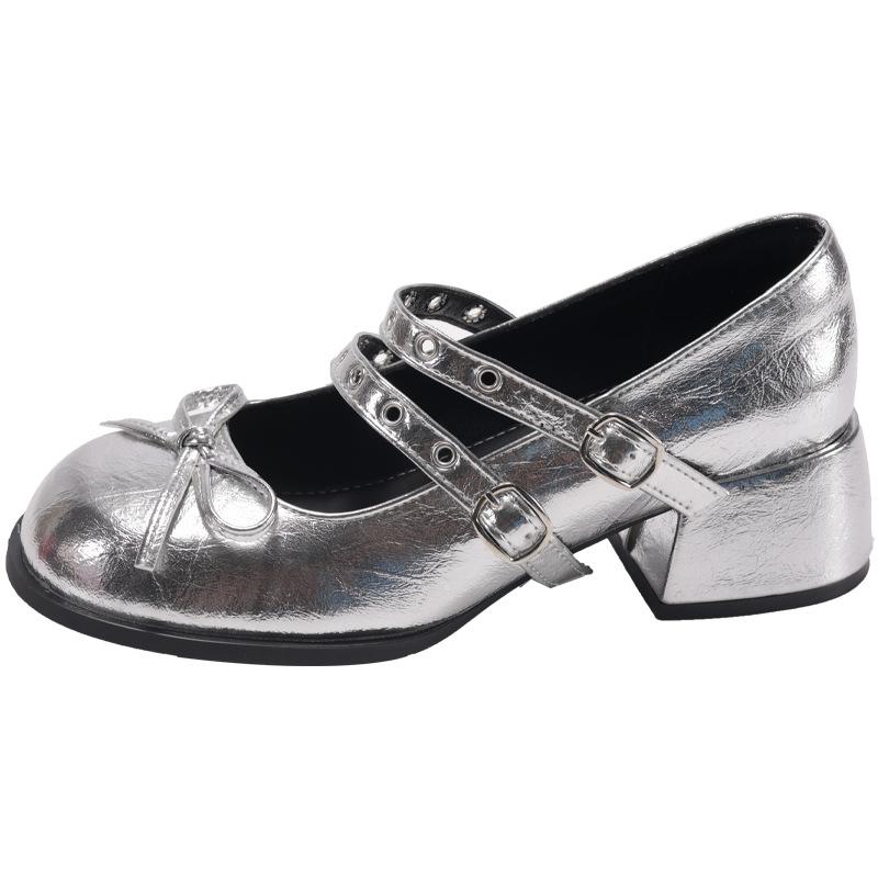 Thick Heel Soft Sole Not Tired Feet with Skirt Shallow Mouth Single Shoes Women's Summer New Casual Fashion Height Mary Jane