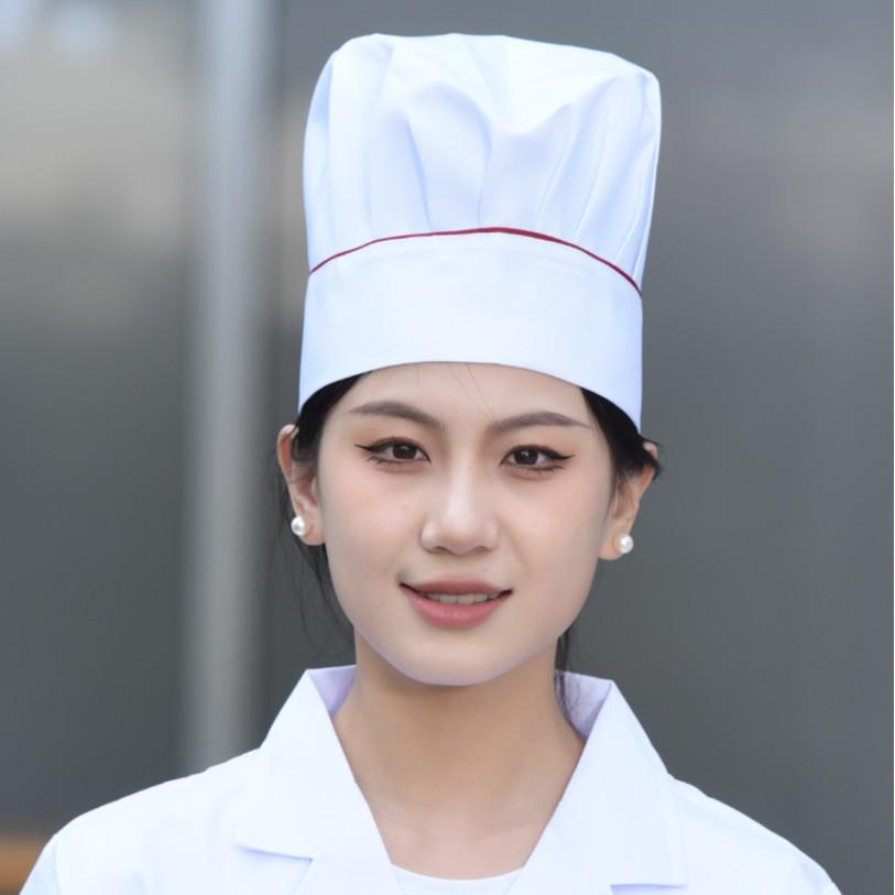 

White Chef Hat for Men and Women - Pleated Design for Pastry Chefs and Cake Shops