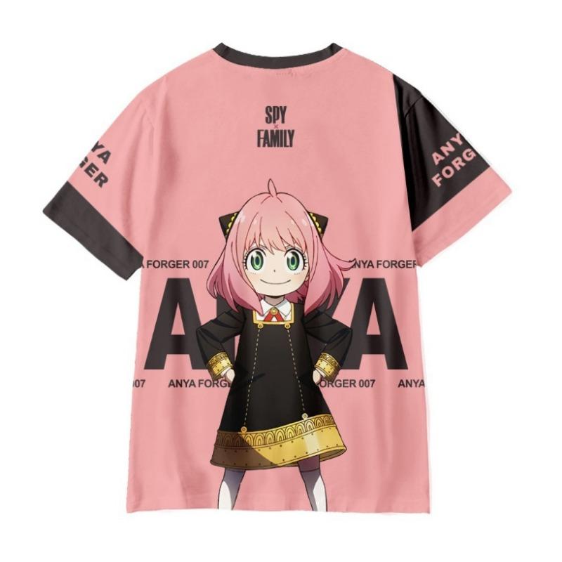 Women's Summer 3D T-shirt Short Sleeved Spy House SPY × FAMIL Casual Minimalist T-shirt