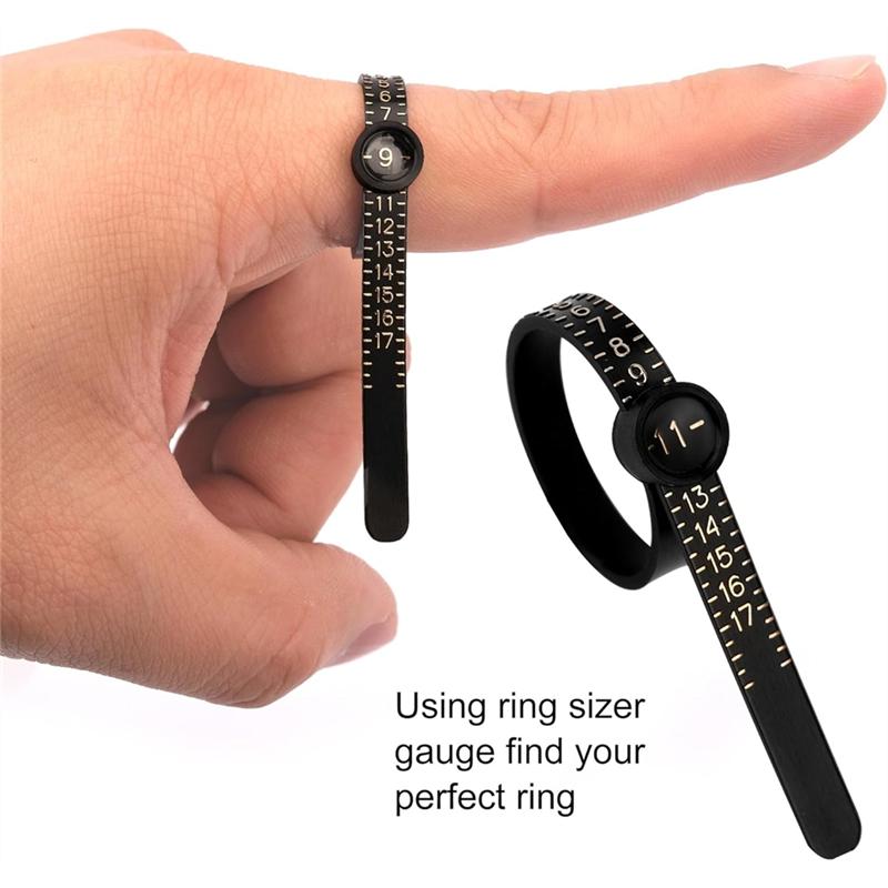 A96I-US Ring Size 0-13, Ring Sizer A-Z, 4Pcs Ring Sizer Measuring Tool Kit, Ring Mandrel Measurer, 2 PCS Size 1-17 Rings Size