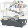 Dwarf Hamster Cage 4 Levels Tunnel System Hut Accessories Top Opening 78 X 45 X 73 Cm Gray