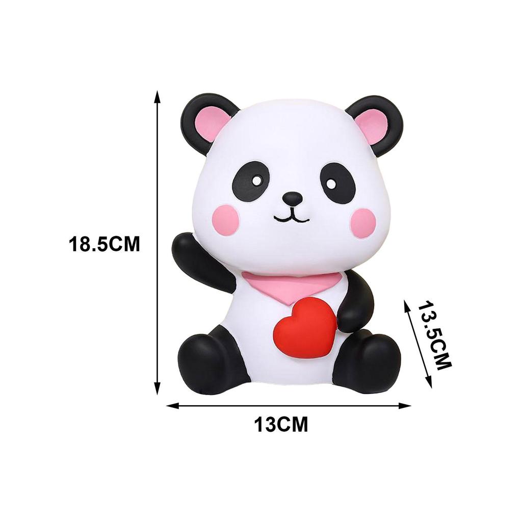 Panda Statue Animal Statue Valentine's Day Ornament Cartoon Lovely Money Bank Saving Money Box for Children Birthday Gift