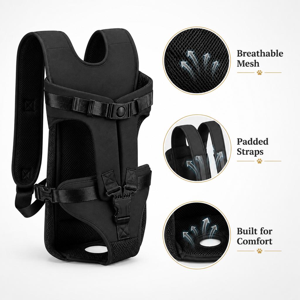 Verstellbarer Haustier-Fronttrage-Rucksack Für Kleine Hunde Katzen Freihändig Welpen-Reisetasche Atmungsaktives Netz Hund-Brustträger Für Spaziergänge