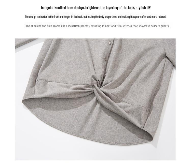 Chemise Lâche Irrégulière Torsadée Patchwork de Dentelle Confortable Respectueuse de la Peau Printemps 2026