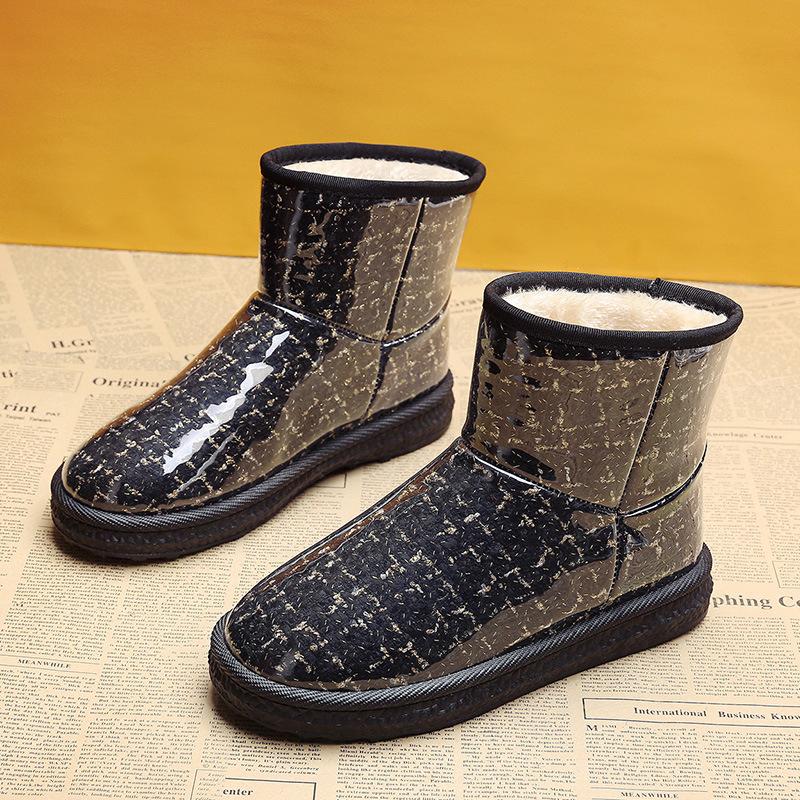 

Женские зимние ботинки новые короткие ботинки утолщенные снежные хлопковые ботинки зимняя женская обувь теплые бархатные ботинки-хлебцы тренд 38 (one size smaller) чёрный