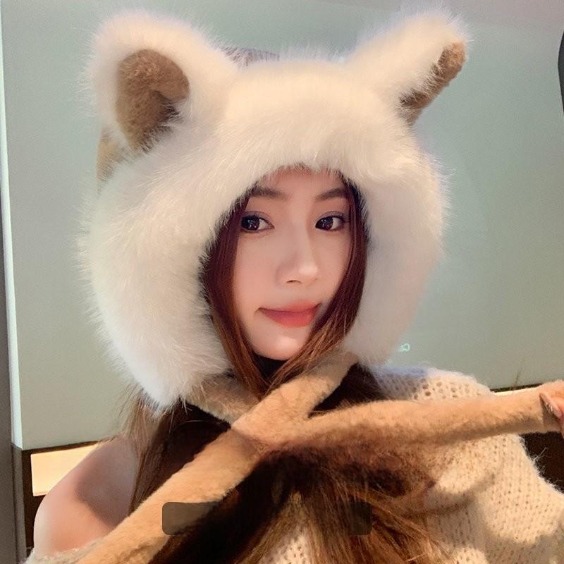 Adorable Bunny Ears Fleece Hat With Breathable Design For Cold Weather Use
