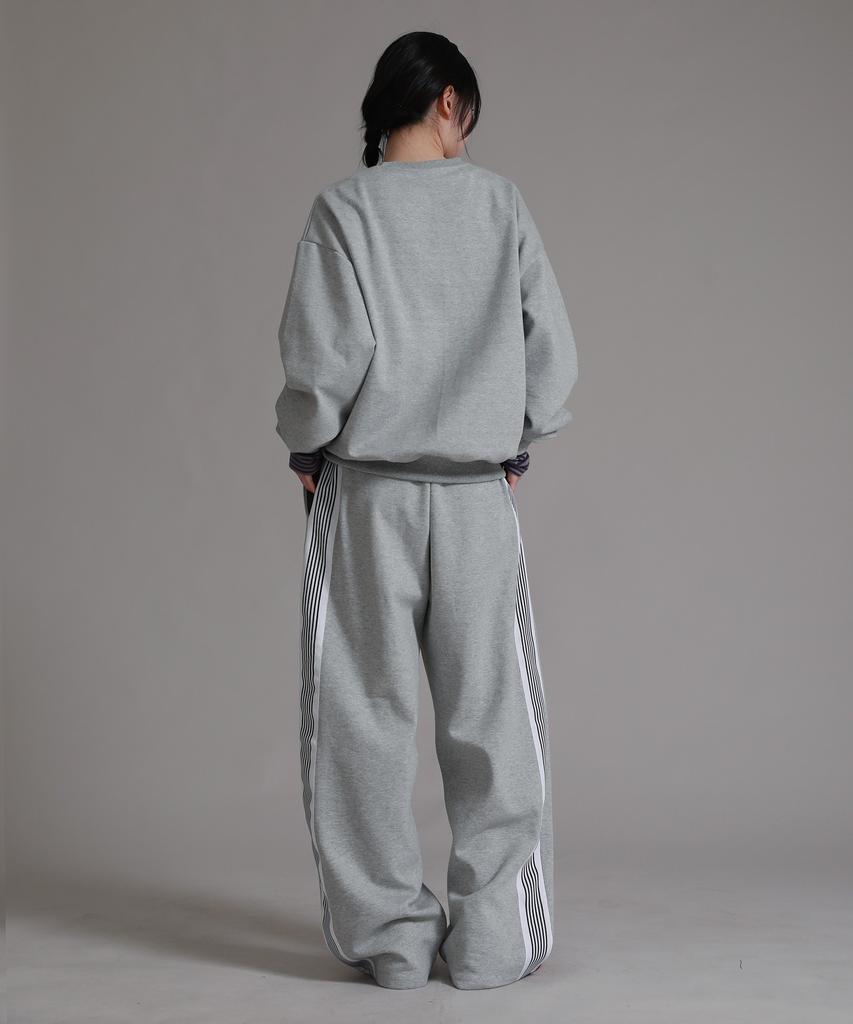 LIKE THE MOST Sixline Track Pintuck Pants_Gray