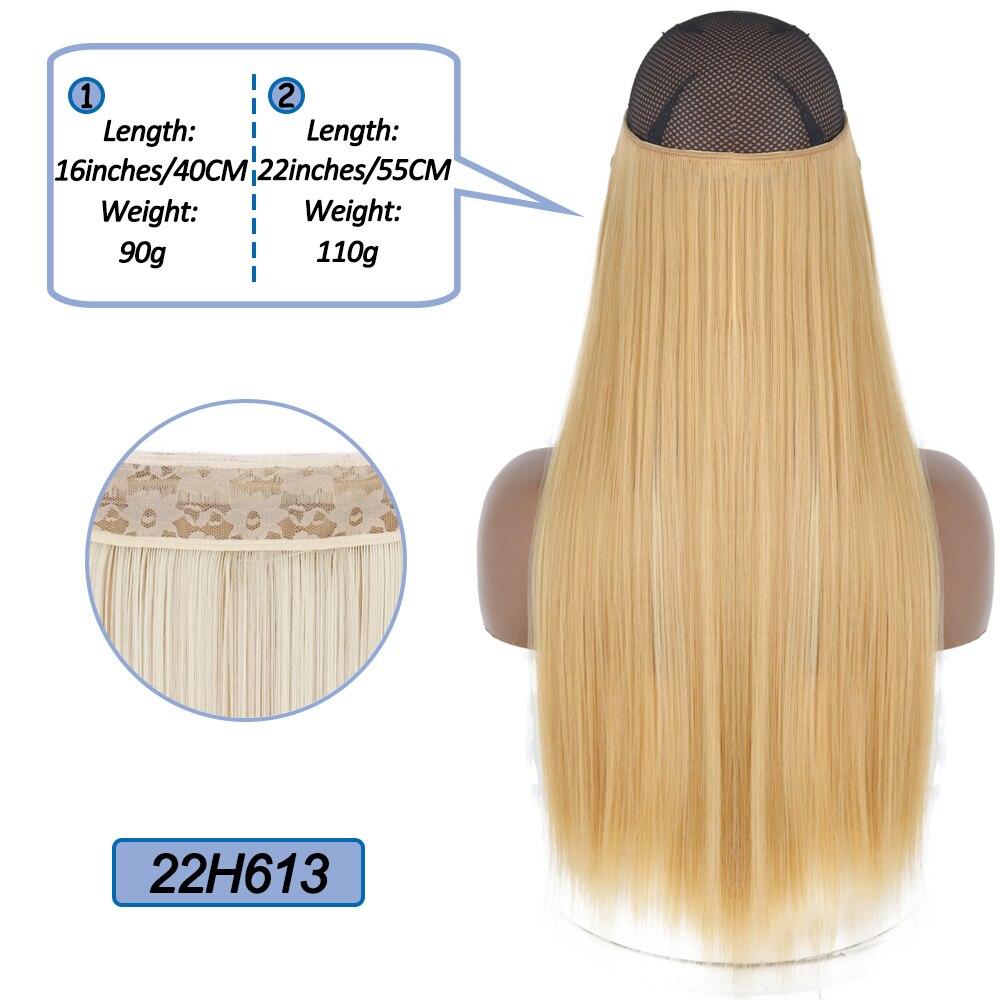 MERISIHAIR No Clips In Natural Hidden Secret False Hair Piece Synthetic Hair Extension Long Straight Fish Line Hair Pieces