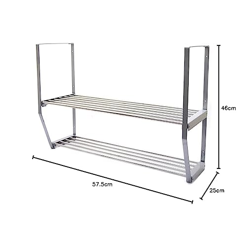 TAKAGI Stainless Steel Telescopic Rack, Screw Type, 2 Tiers
