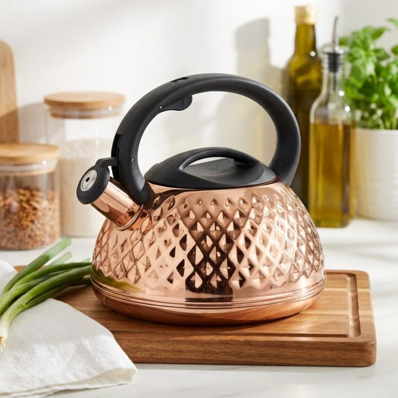 3L Stainless Steel Whistling Kettle Stovetop Induction Cooktop Modern Minimalist Design 201 Grade Auto-Alert Boil Signal