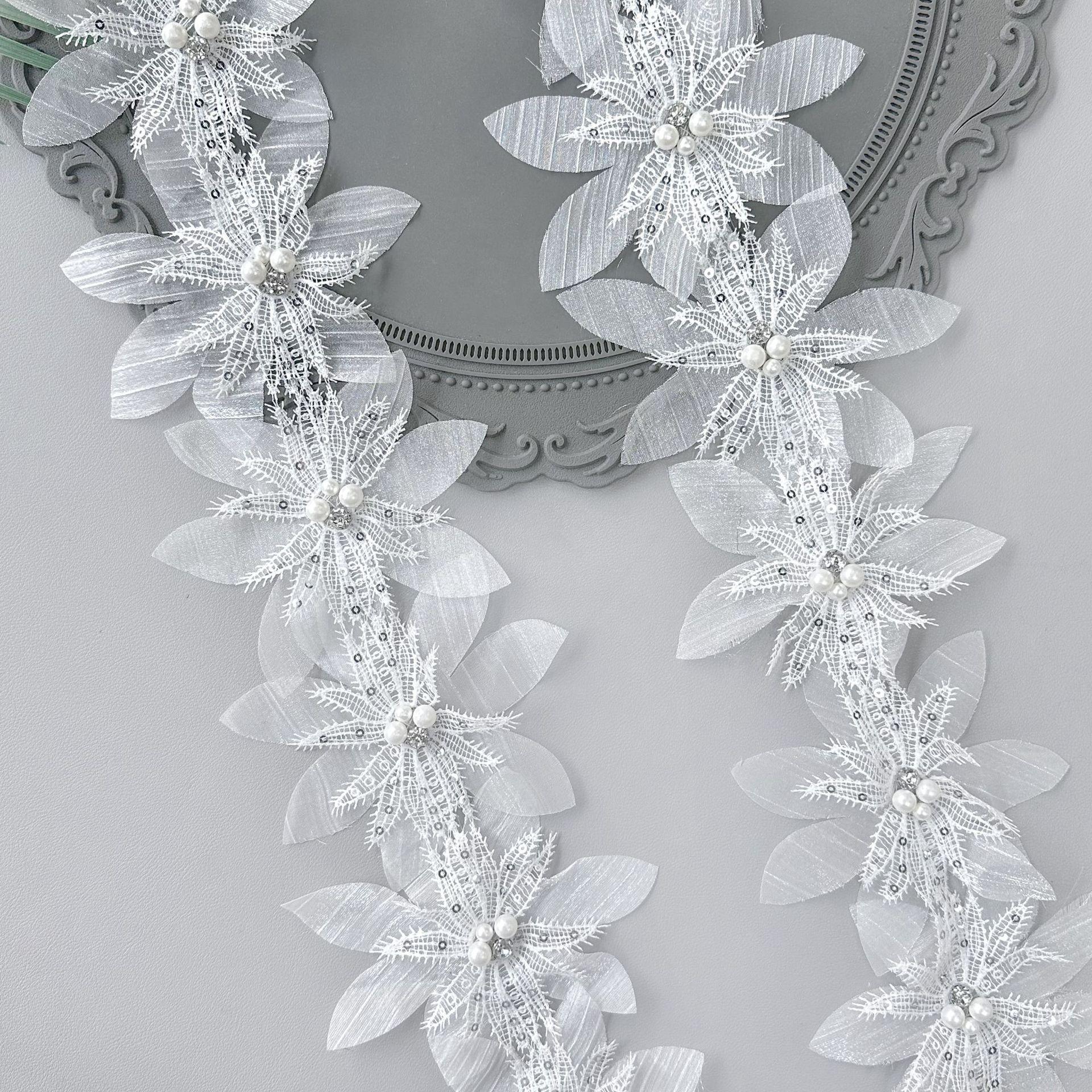 

Black And White Organza Beaded Sequins Barcode Accessories Clothing Skirt Dress Children S Clothing Decorative Lace Accessories XD44 barcode white one code