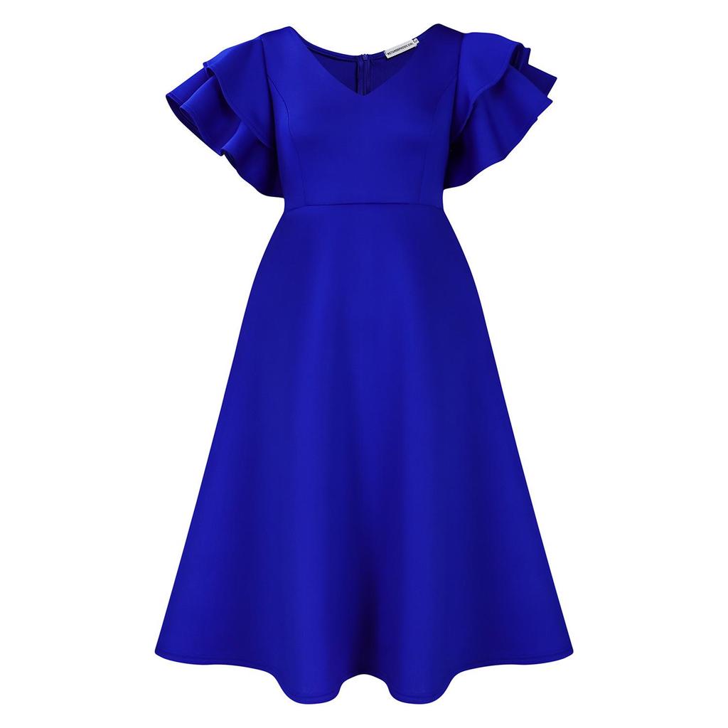 2024 Summer Ruffle High Waist A-Line Skirt Banquet Party Dress