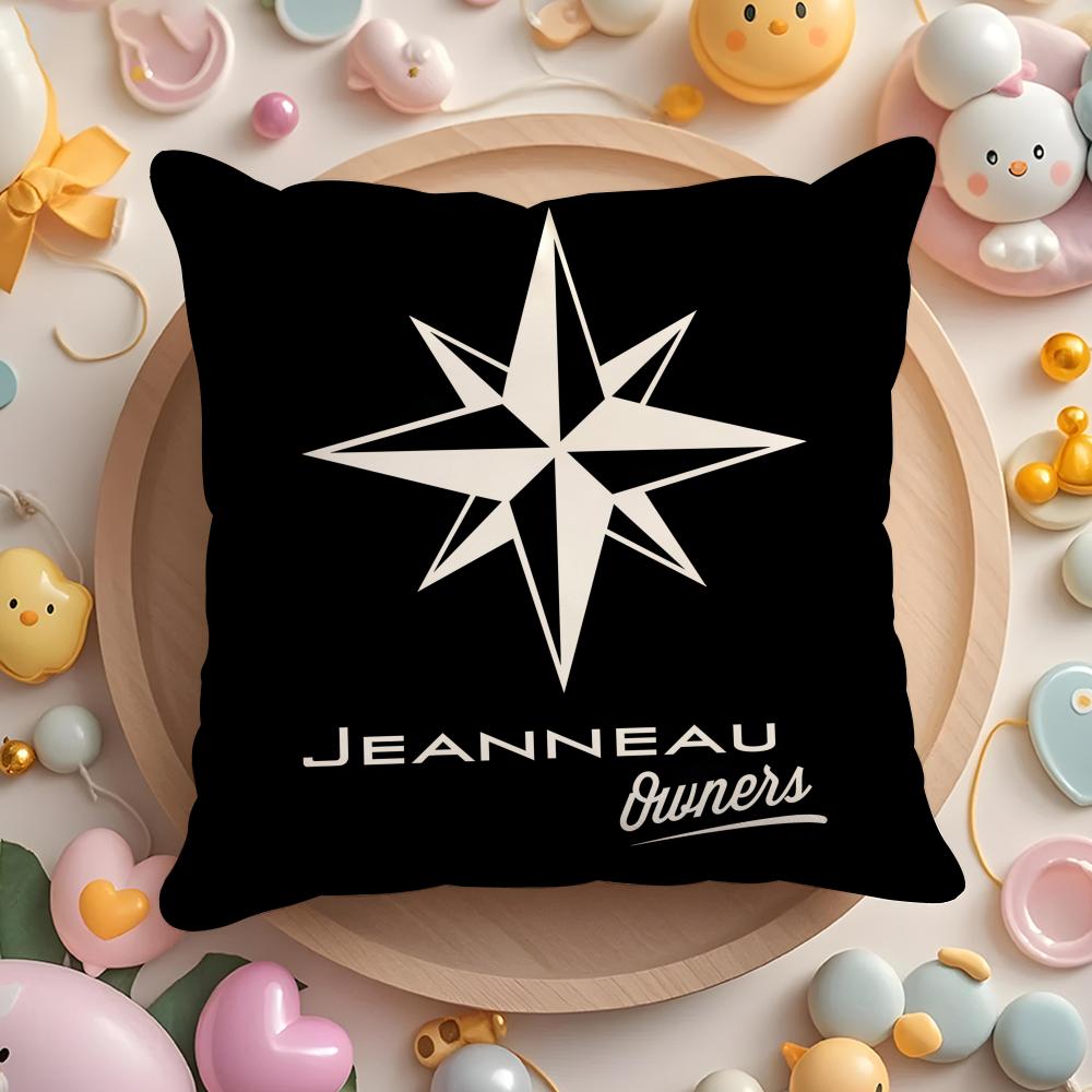 

J-Jeanneau Yachts Logo Cushion Cover Home & Car Multi-Scene Pillow Cover - Reversible, Soft & Durable for Daily Use 45cmx45cm