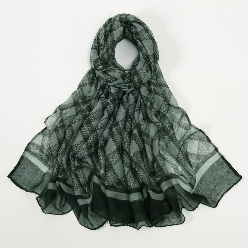 Spring and summer new light and breathable Bali yarn floral print shawl literary small fresh and elegant women's scarf