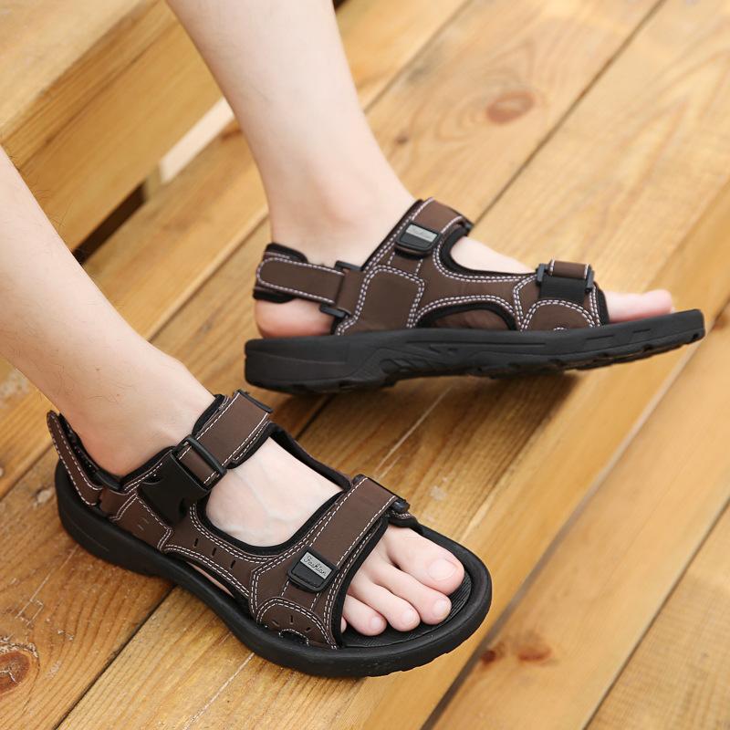 

Sandals Men s Summer Style Student Open Toe Casual Versatile Magic Post Ultra Light And Soft Non-Slip Beach Shoes Fashionable 38
