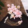 1pair of Hanfu Soft Pink Glazed Petal Hairpin Headgear, Daily Hair Side Clip To Dress Up Hair Accessories, Fresh and Soft Accessories